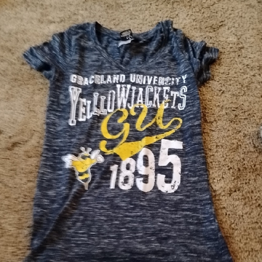 Graceland University Yellowjackets Girls' Navy Graphic Tee